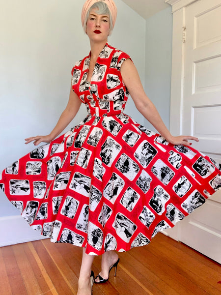 1950s “Royal Hawaiian” Crisp Cotton Sundress & Bolero