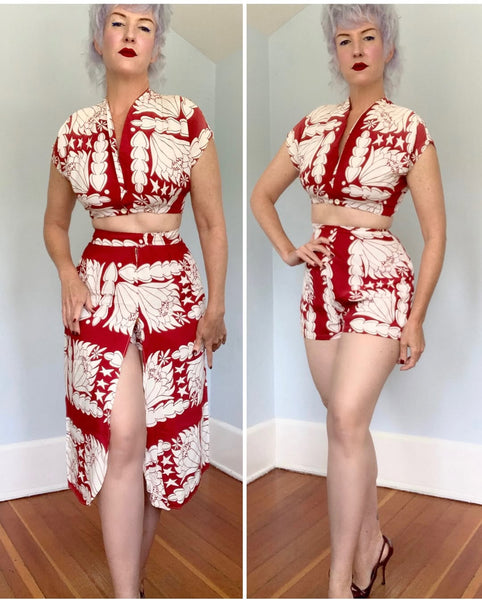 1940s “Kamehameha” Cold Rayon 3 Piece Ensemble