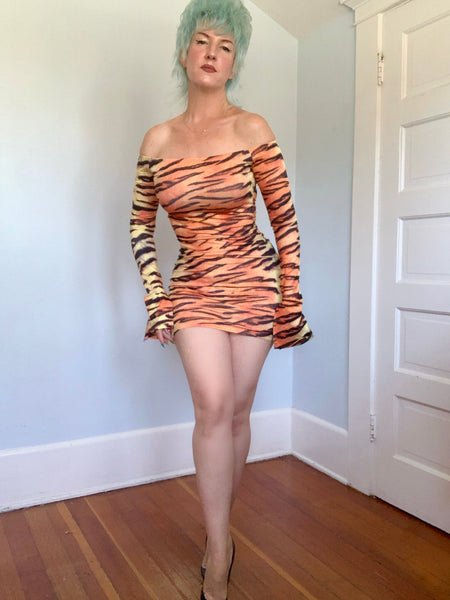 Y2K Tiger Mini Dress