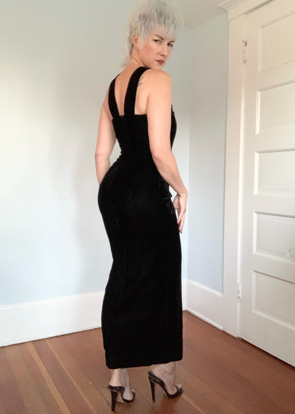 Deadstock with Tags 1990s “Indecent Proposal” Velvet Evening Gown