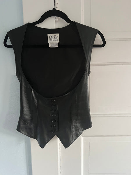 1980s “OMO Norma Kamali” Kidskin Vest