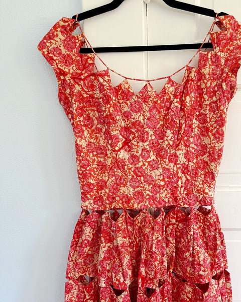 1950s Cut Out Custom Made Cotton Sundress