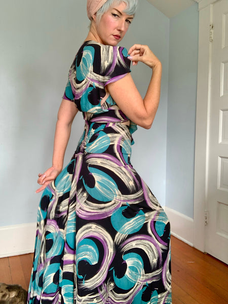 1940s “Cole of California” Celestial Print Cold Rayon Ensemble