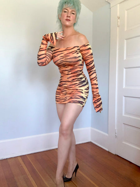 Y2K Tiger Mini Dress