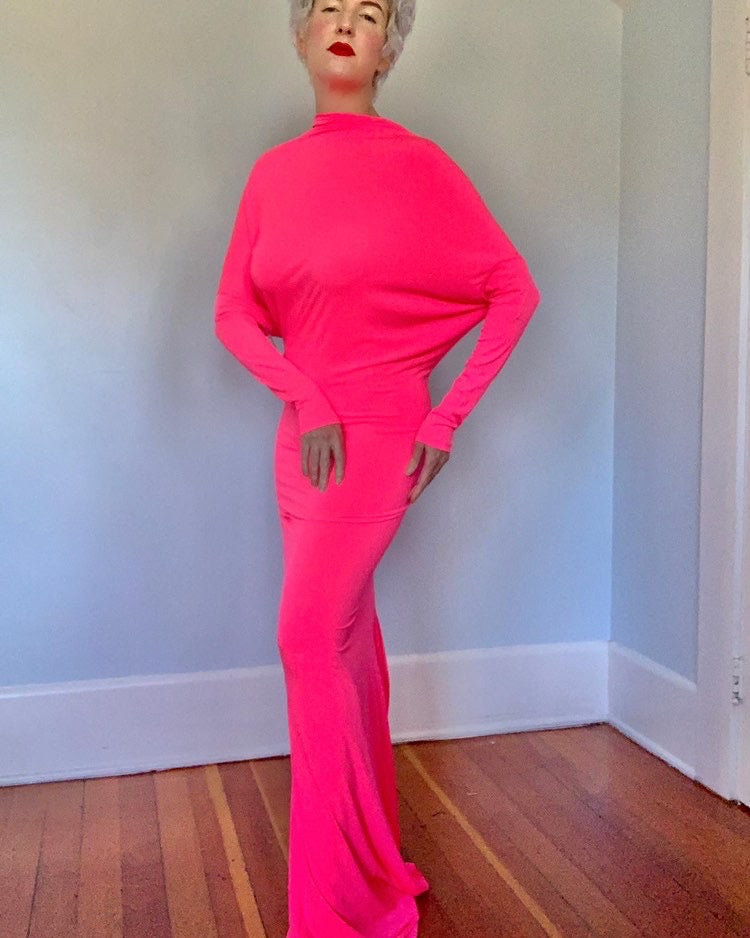 Avant-garde Neon Pink Gown – butchwaxvintage