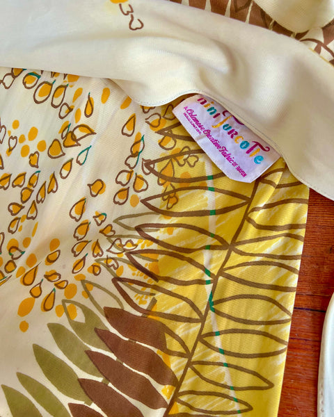 1940s Rayon Jersey Hawaiian Wrap Gown