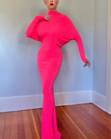 Avant-garde Neon Pink Gown