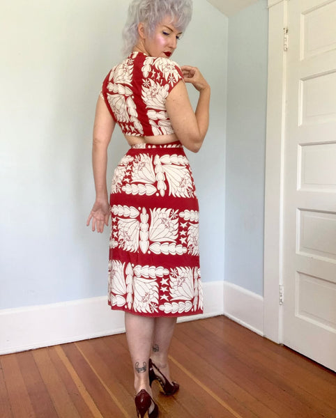1940s “Kamehameha” Cold Rayon 3 Piece Ensemble