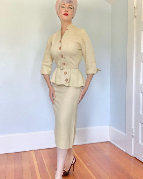 1940s Linen Summer Suit by “Myrtle Vaughn of Portland, OR”