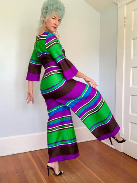 1960s Mod Palazzo Jumpsuit w/ Belt by “Tori Richard Honolulu”
