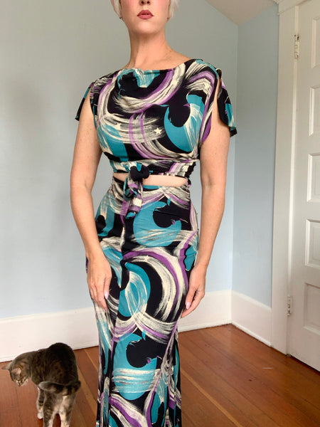 1940s “Cole of California” Celestial Print Cold Rayon Ensemble