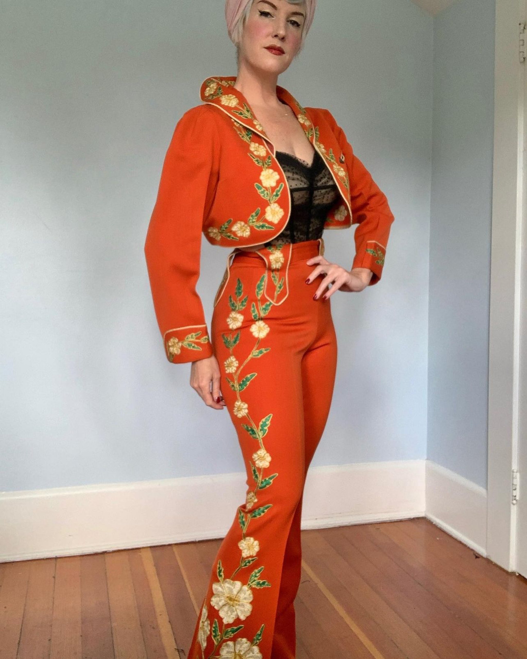 Custom Made 1950s “Ben the Rodeo Tailor” 2 Piece Wool Gabardine