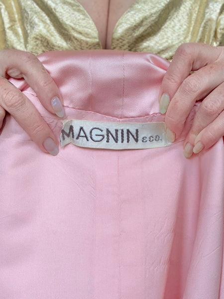 Barbie Pink 1960s Peau de Soie Silk Opera Coat for “I. Magnin”