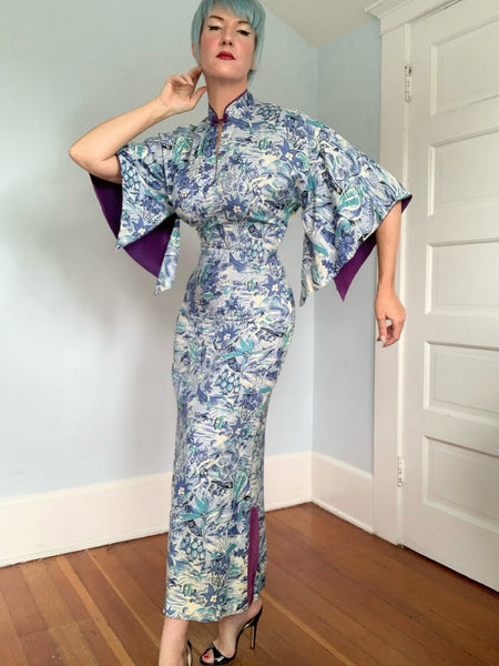 1940s “The Liberty House of Honolulu & Waikiki” Hawaiian Rayon Pake Muu