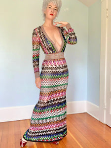 Missoni Metallic Crochet Maxi