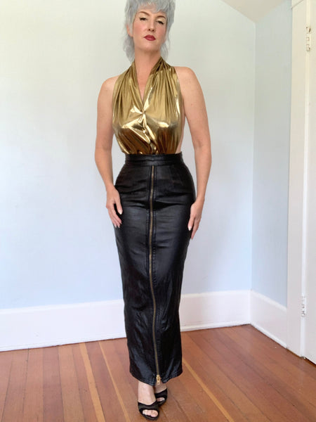 Vintage “Bizarre Fashions” Leather Fetish Hobble Skirt