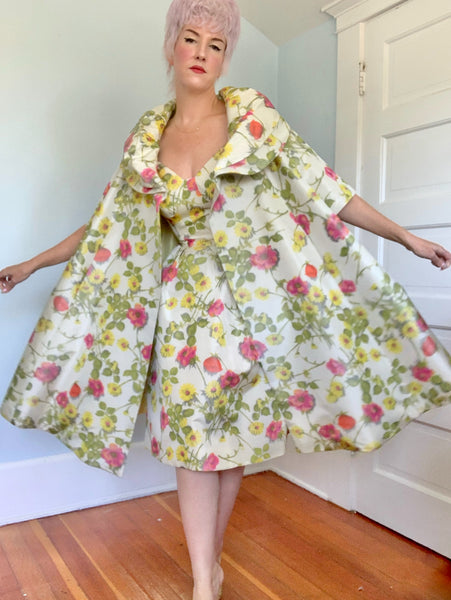 Late 1950s 2 Piece Silk Cocktail Set by “Pat Sandler”