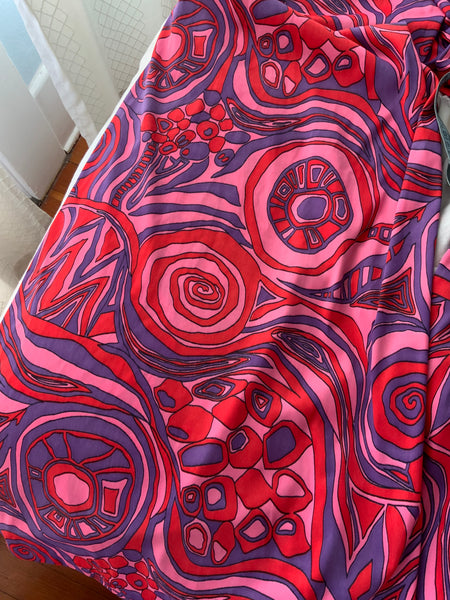 1970s Psychedelic Stretch Jersey Jumpsuit