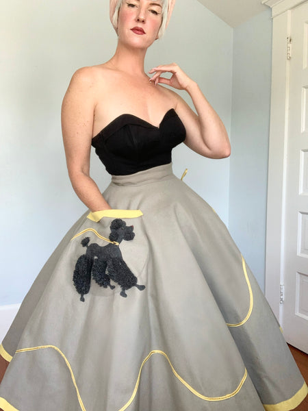 Custom Made 1950s Wool Felt True Poodle Skirt Attributed to “Juli Lynne Charlot”