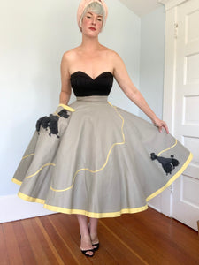 Custom Made 1950s Wool Felt True Poodle Skirt Attributed to “Juli Lynne Charlot”