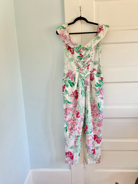 1980s “Karen Alexander” Floral Jumpsuit