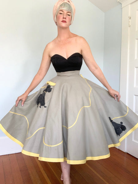 Custom Made 1950s Wool Felt True Poodle Skirt Attributed to “Juli Lynne Charlot”