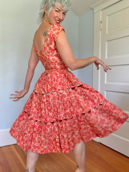 1950s Cut Out Custom Made Cotton Sundress