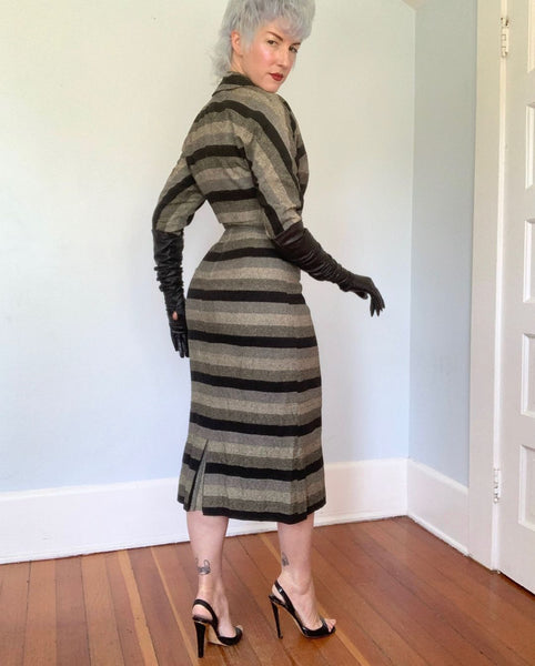 1950s Ombré Striped Cocktail Ensemble