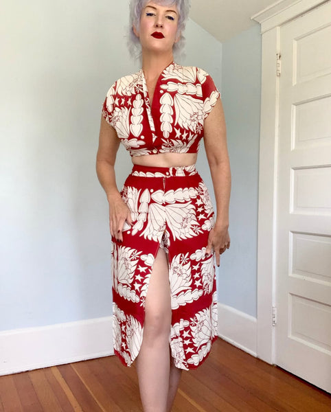 1940s “Kamehameha” Cold Rayon 3 Piece Ensemble