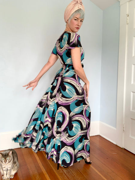 1940s “Cole of California” Celestial Print Cold Rayon Ensemble