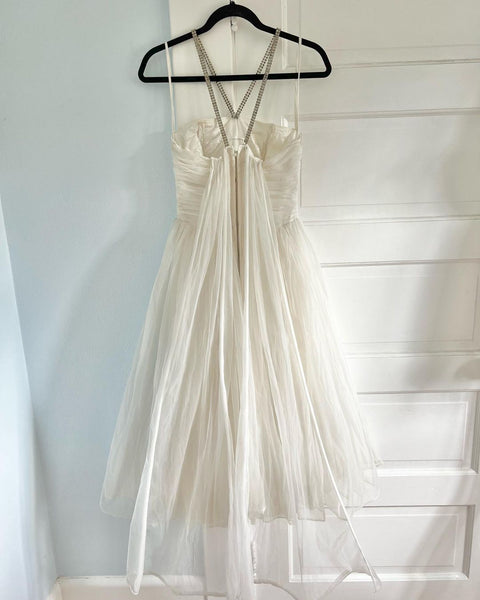 1950s Frothy Nylon Chiffon Party Dress w/ Wings