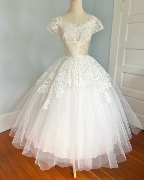 Designer 1950s “Cahill of Beverly Hills” Wedding Dress