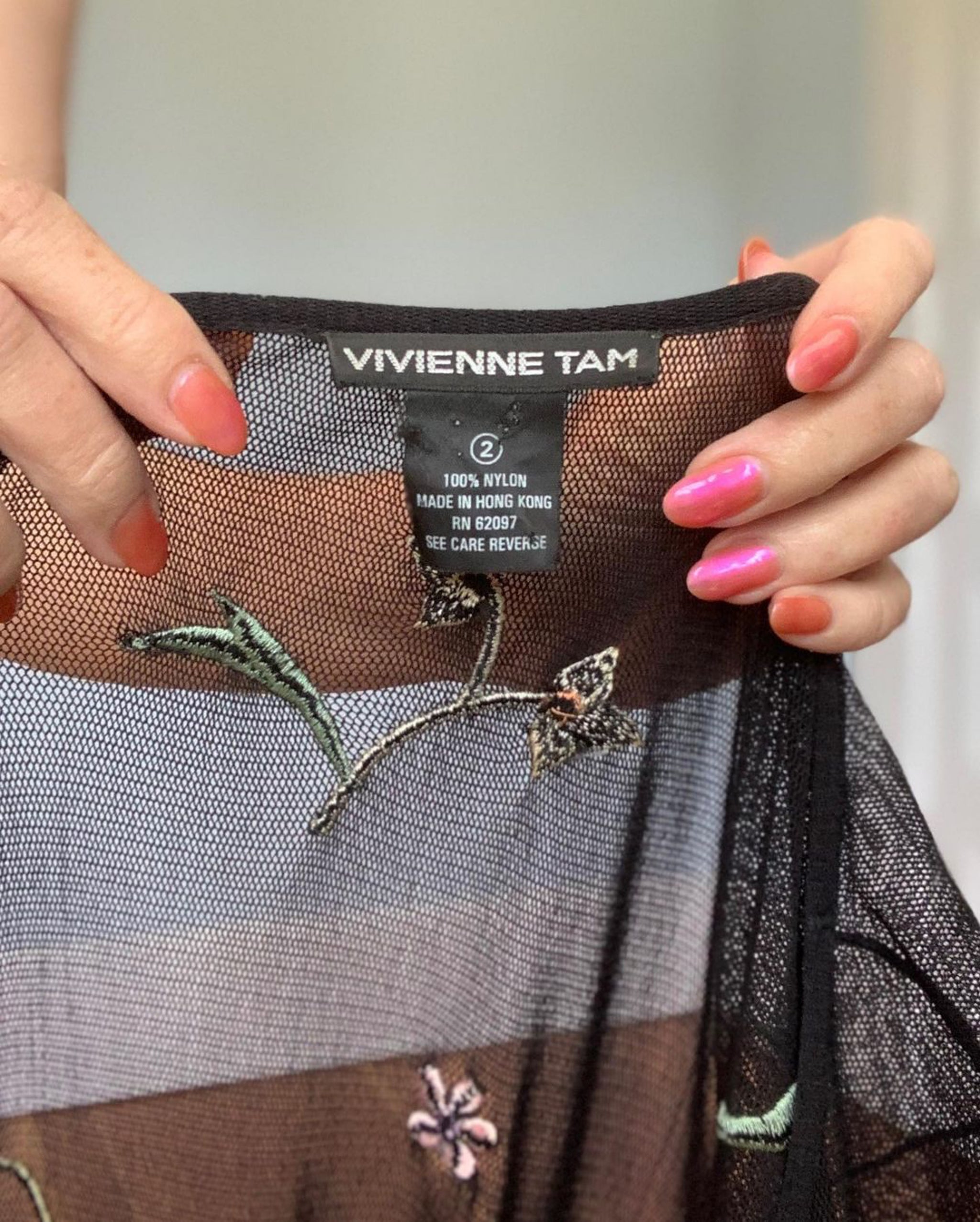 1990s “Vivienne Tam” Mesh Embroidered Maxi Dress – butchwaxvintage