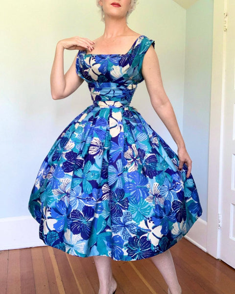 1950s Silk “Alfred Shaheen” Party Dress