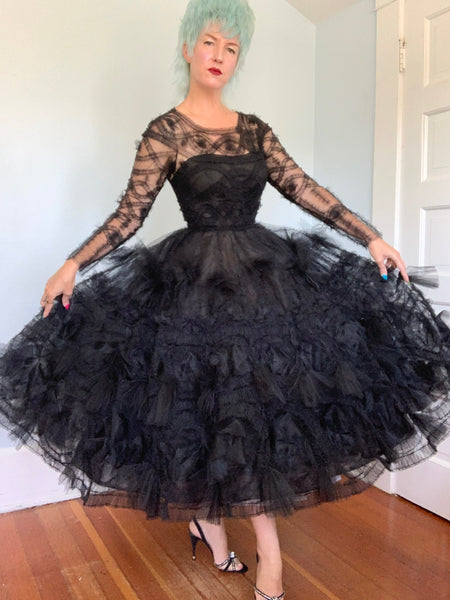 Designer “Marchesa” Ruched Tulle Party Dress