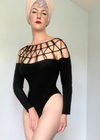 1990s "Natori" Spiderweb Cage Bodysuit