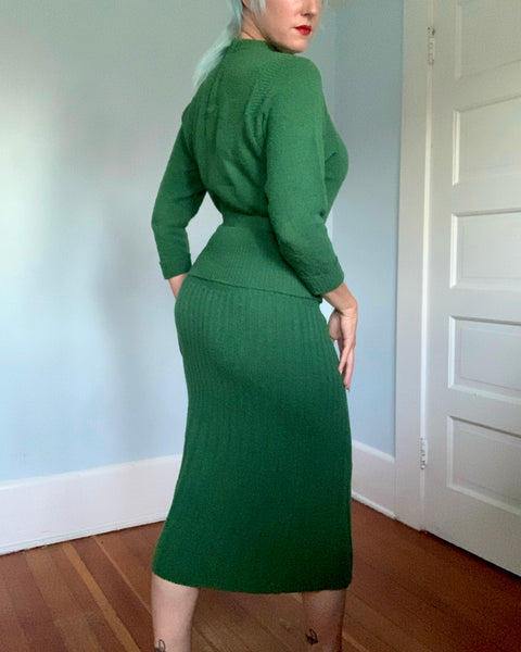 1940s 3 Piece Virgin Wool Knit Set