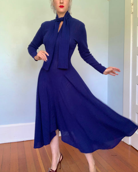 1980s Designer “Norma Kamali” Linen Bias Cut Day Dress