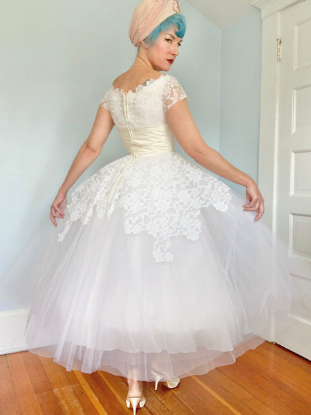 Designer 1950s “Cahill of Beverly Hills” Wedding Dress
