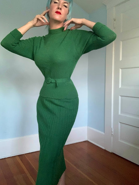 1940s 3 Piece Virgin Wool Knit Set