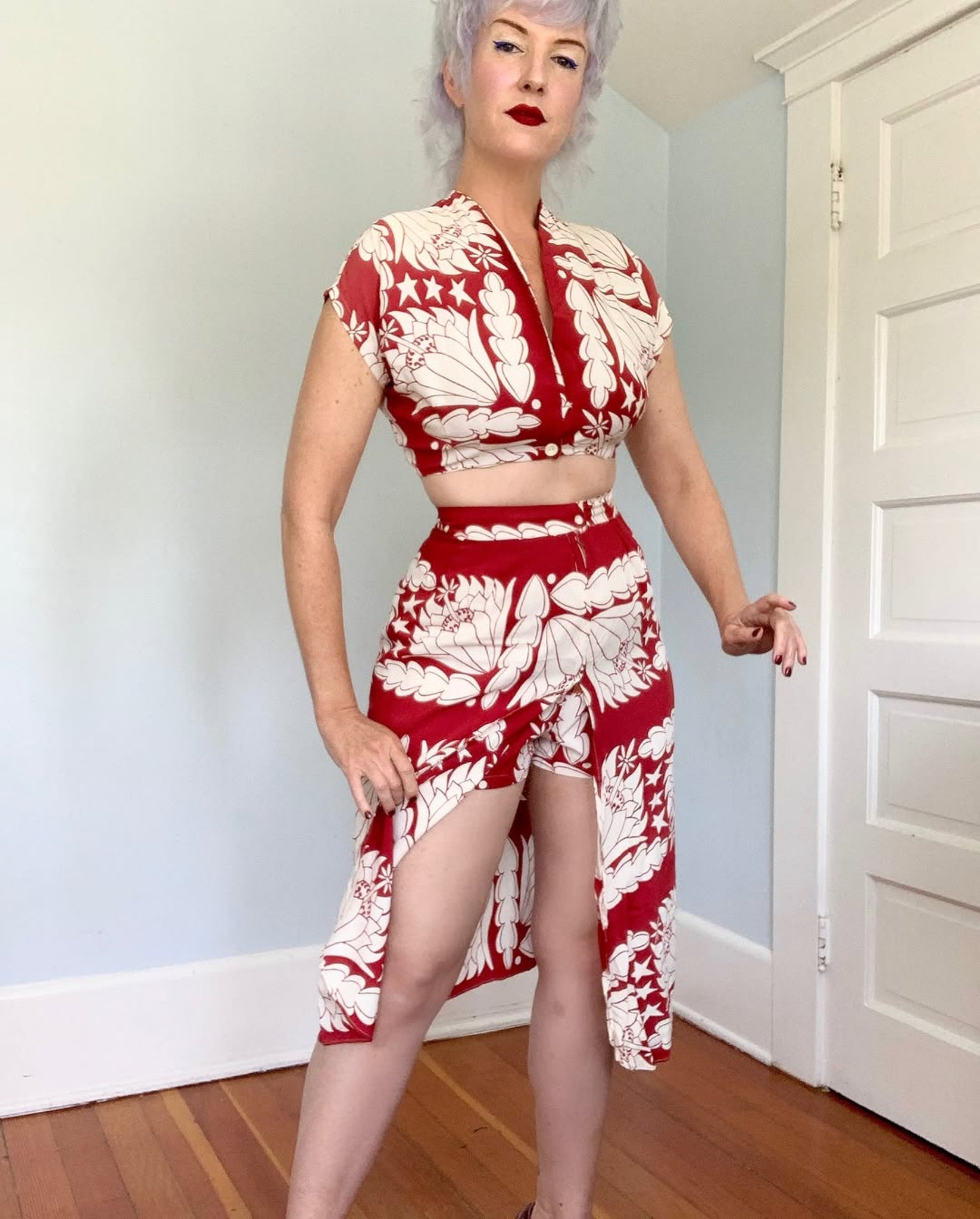 1940s “Kamehameha” Cold Rayon 3 Piece Ensemble