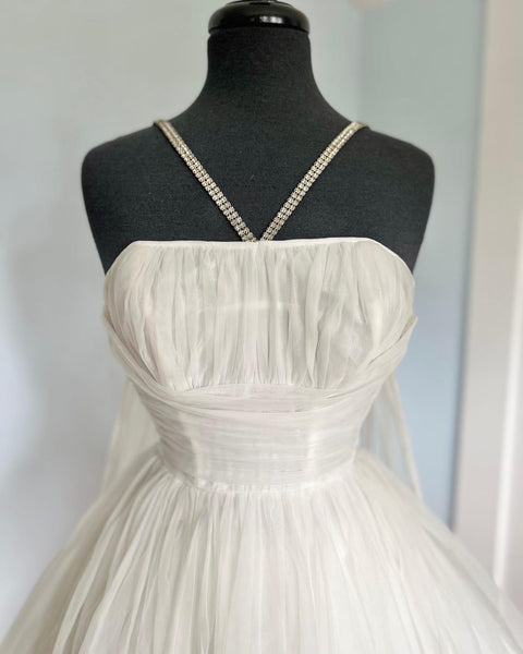 1950s Frothy Nylon Chiffon Party Dress w/ Wings