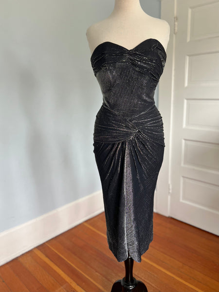 Early 1950s “Emma Domb of California” Lurex Cocktail Dress