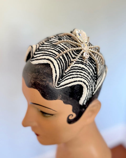 1950s “Schiaparelli” Spiderweb Cloche Hat
