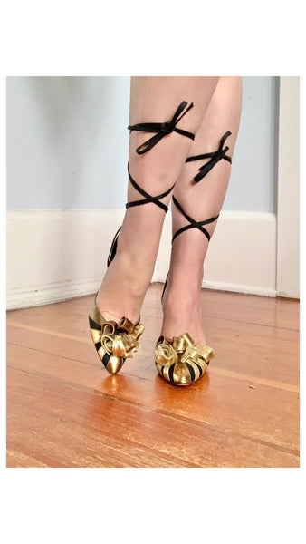 1980s “Beverly Feldman” Ankle Tie High Heels