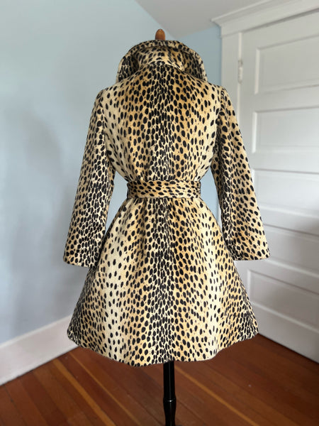 1960s Faux Cheetah Princess Coat