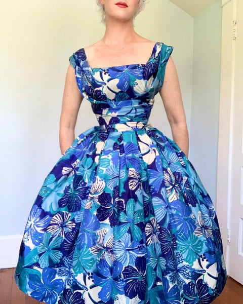 1950s Silk “Alfred Shaheen” Party Dress