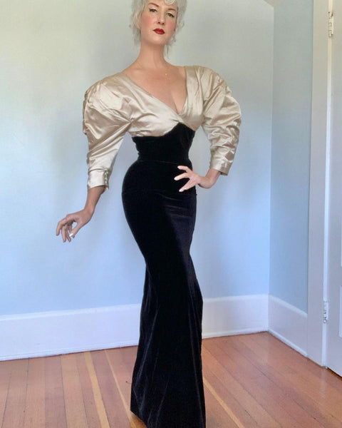 1970s Designer “Pauline Trigère” Silk Gown