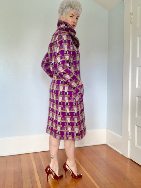 1973 Deadstock Woven Tapestry Dress Coat by “Baskin for Her”