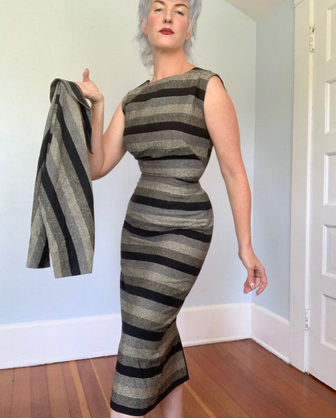 1950s Ombré Striped Cocktail Ensemble